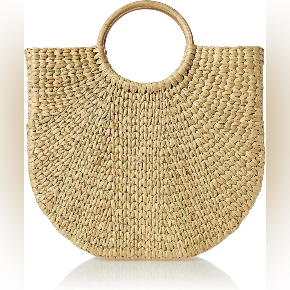 Jileen Top Handle Straw Bag